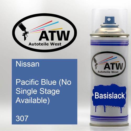 Nissan, Pacific Blue (No Single Stage Available), 307: 400ml Sprühdose, von ATW Autoteile West.